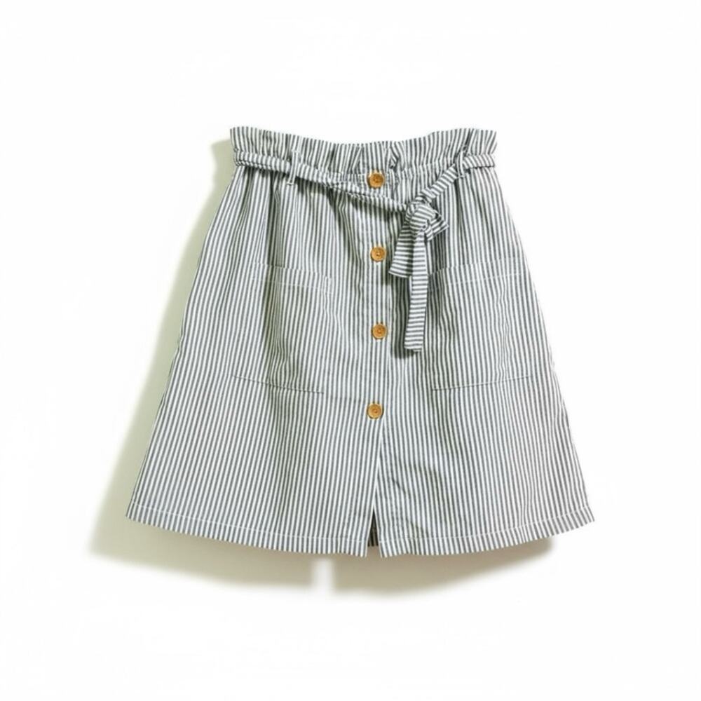 Rare Editions‎ Striped Button-Front Girls A-line Skirt whimsical Size 12